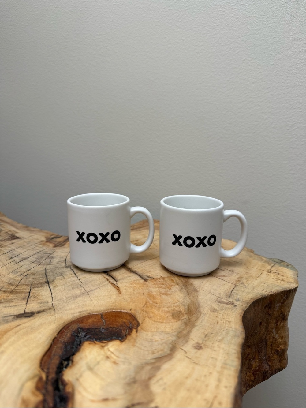 XOXO White Ceramic Mini Espresso Mug - Set of 2
